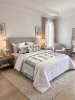 Couvre-lit 8 pièces - Baroque grège et gris