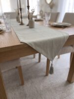 Chemin de table en lin - Gris verdâtre