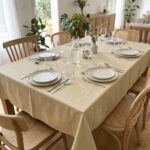 Nappe beige foncé unie imperméable et anti tâches
