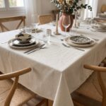 Nappe imperméable et anti tâches - Unie blanc cassé