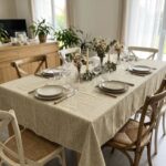 Nappe imperméable et anti tâches - Unie grège verdâtre
